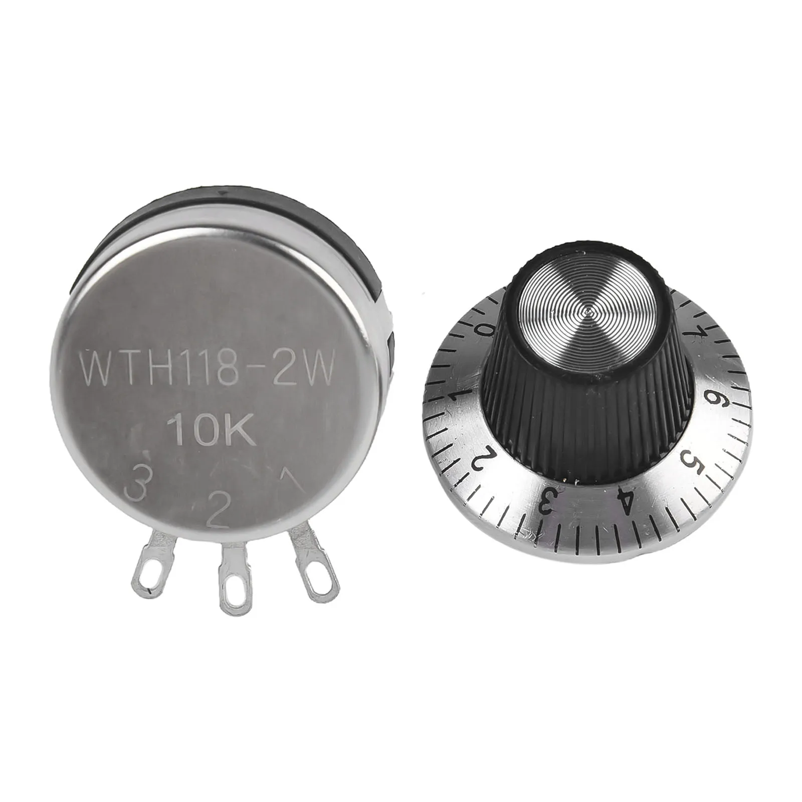 WTH118 Series Carbon Taper Potentiometer 10K Ohm 2W for Resistance Adjustment in Audio and Automation Equipment