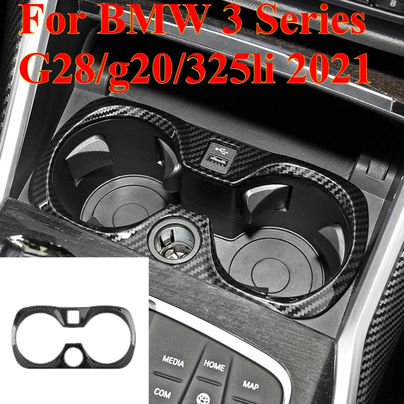

For BMW 3 Series G28/g20/325li 20-21 ABS Carbon Fiber Sticker Auto Car Gear Shift Water Cup Holder Panel Cover Car Accessories