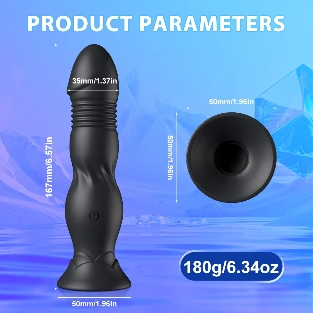 Thrusting Prostate Massager Bluetooth Anal Vibrator Wireless Control Butt Plug Suction Cup Dildo Masturbator Sex Toys for Couple