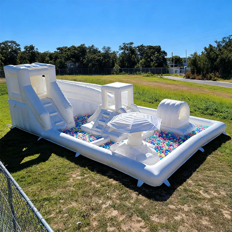 مجموعة متنزه مائية قابلة للنفخ في الصيف الرائع مع حصيرة سبلاش، شرائح وحفرة كروية، ممتعة لعب ناعمة لملعب الأطفال في الهواء الطلق #6