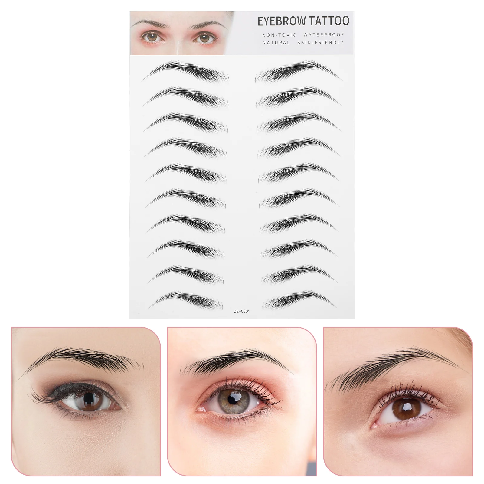 

2 Pcs 3D Eyebrow Stickers Imitation Artificial Transfer Tool Trimming Stencils Easy Use Full Realistic Brows Lasts Days No Harm