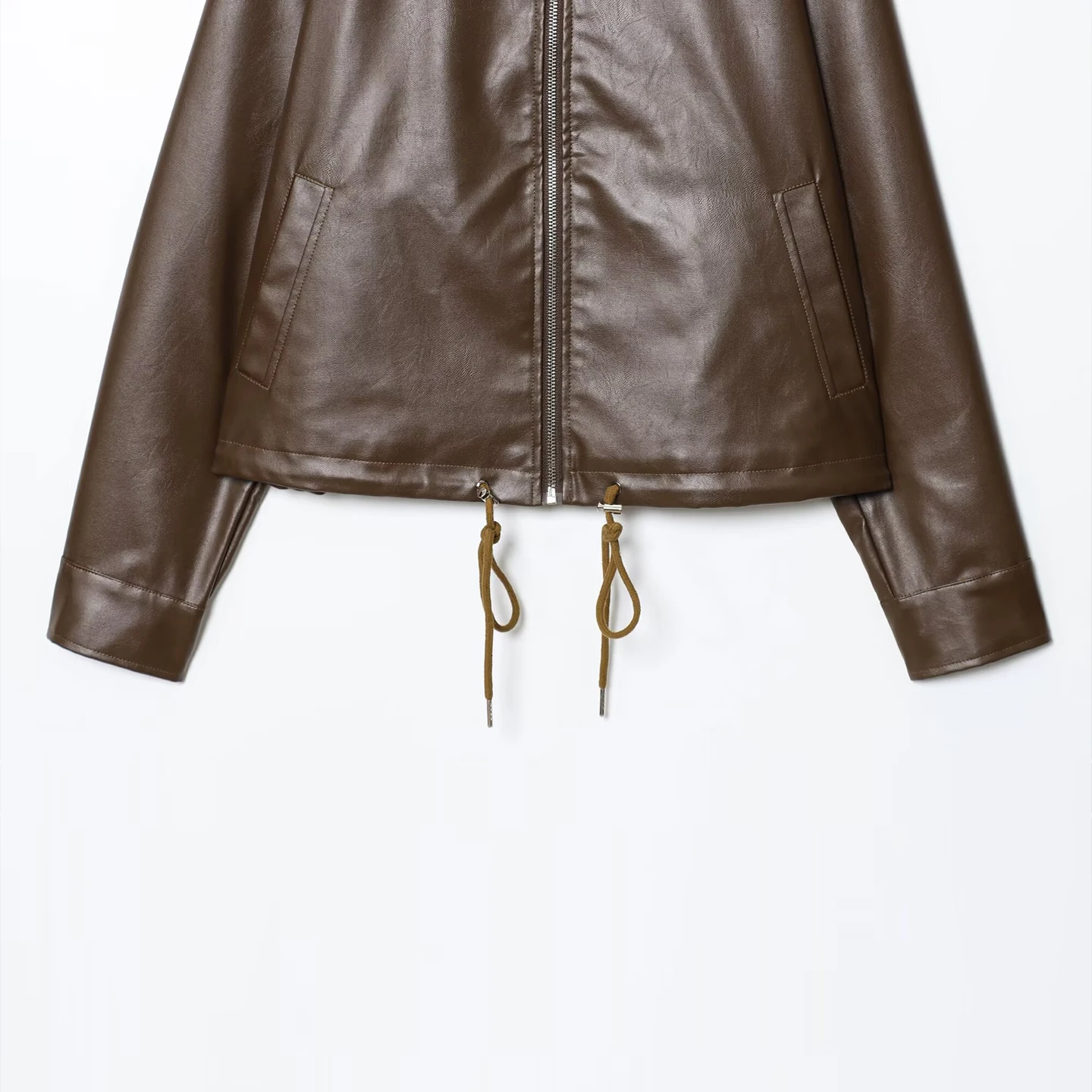 Cappotto sciolto in pelle Dstring Jaet da donna Faion Personali Autunno New Sle Z Commute Sle Long Sve ort