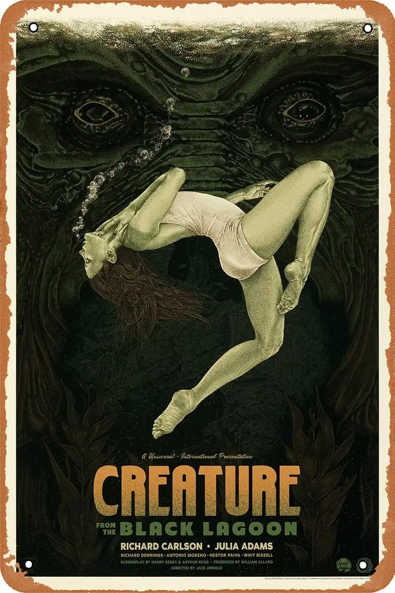 Creature from the Black Lagoon Horror Movie Poster Vintage Metal Tin Sign 8x12Inches