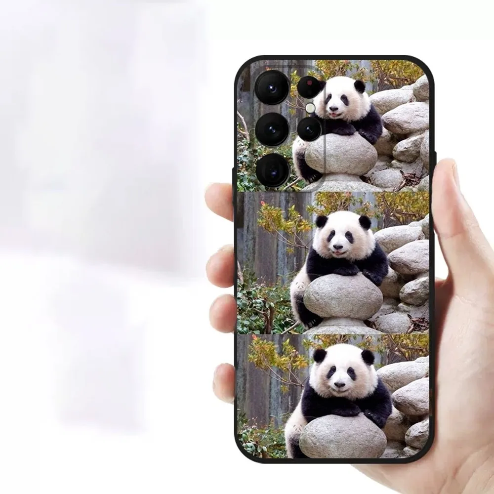 fubao panda  Phone Case For Samsung S23,23,22,30,21,10,9,Note20 Ultra,Lite,Ultra,5G,Plus,FE,Black Soft Case