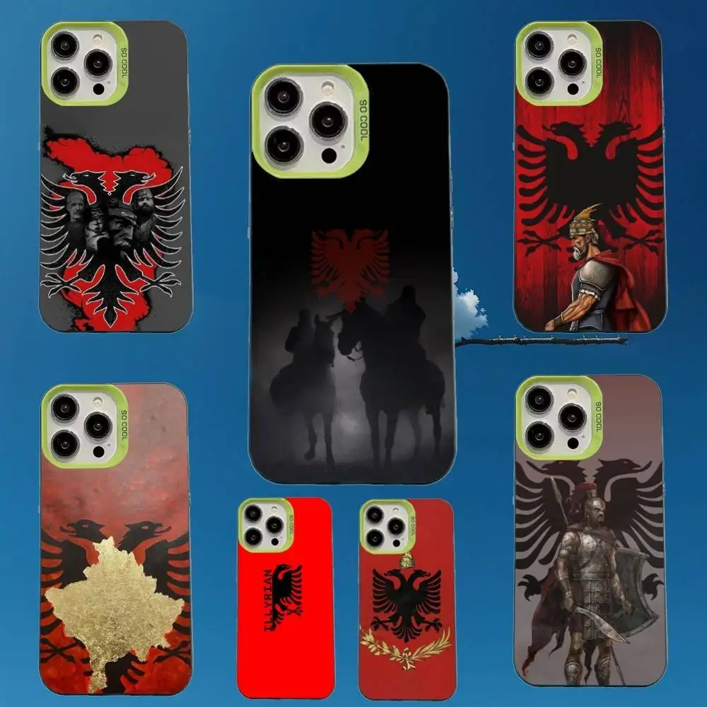 

A-Albanians banner Phone Case For iPhone 16,15,14,13,12,11,Pro,Max,Plus,Mini,XS,SE Anti Fall Green Matte Hard Bumper