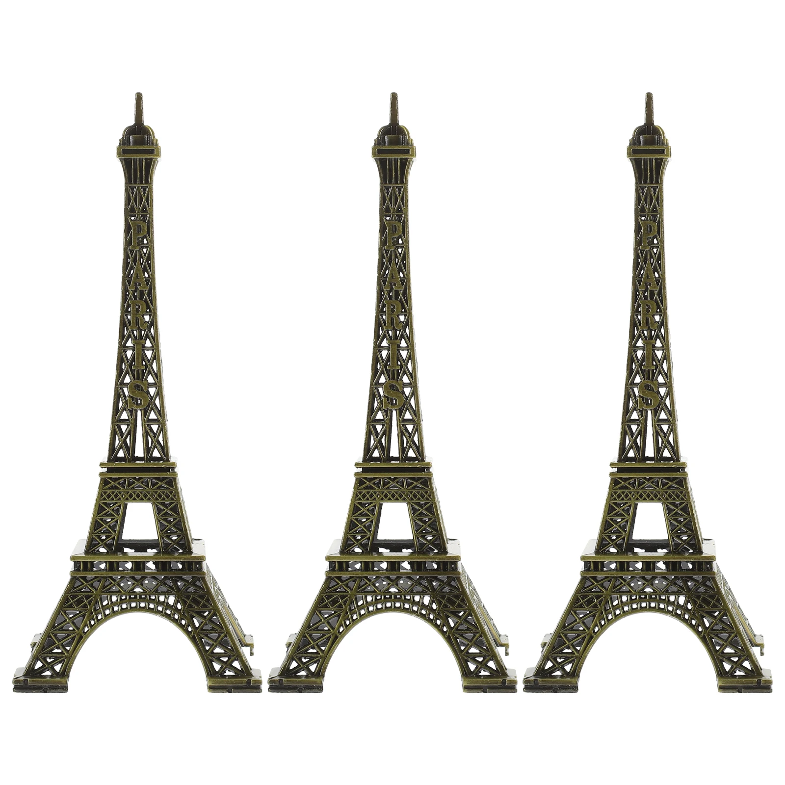 

3 Pcs Tower Ornaments Metal Craft Desktop Decor Architecture Model Table Eiffel Tower Decor Gifts Home Office Bedroom