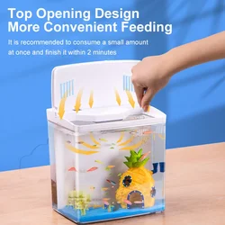 Home Living Room Study Small Mini Fish Tank Desktop Ecological Tank Self-circulating Back Filter Small Goldfish Tank