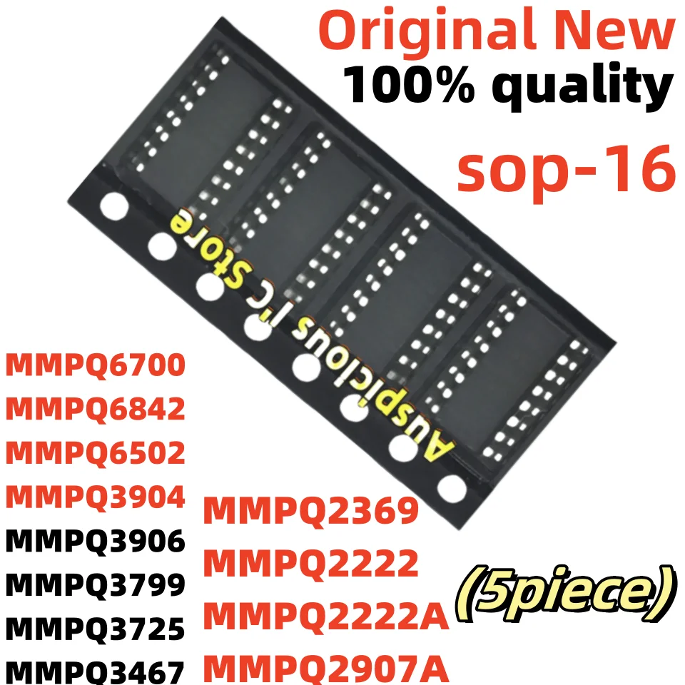 (5 قطعة) MMPQ6700 MMPQ6842 MMPQ6502 MMPQ3904 MMPQ3906 MMPQ3799 MMPQ3725 MMPQ3467 MMPQ2369 MMPQ2222 MMPQ2907A MMPQ2222A sop-16