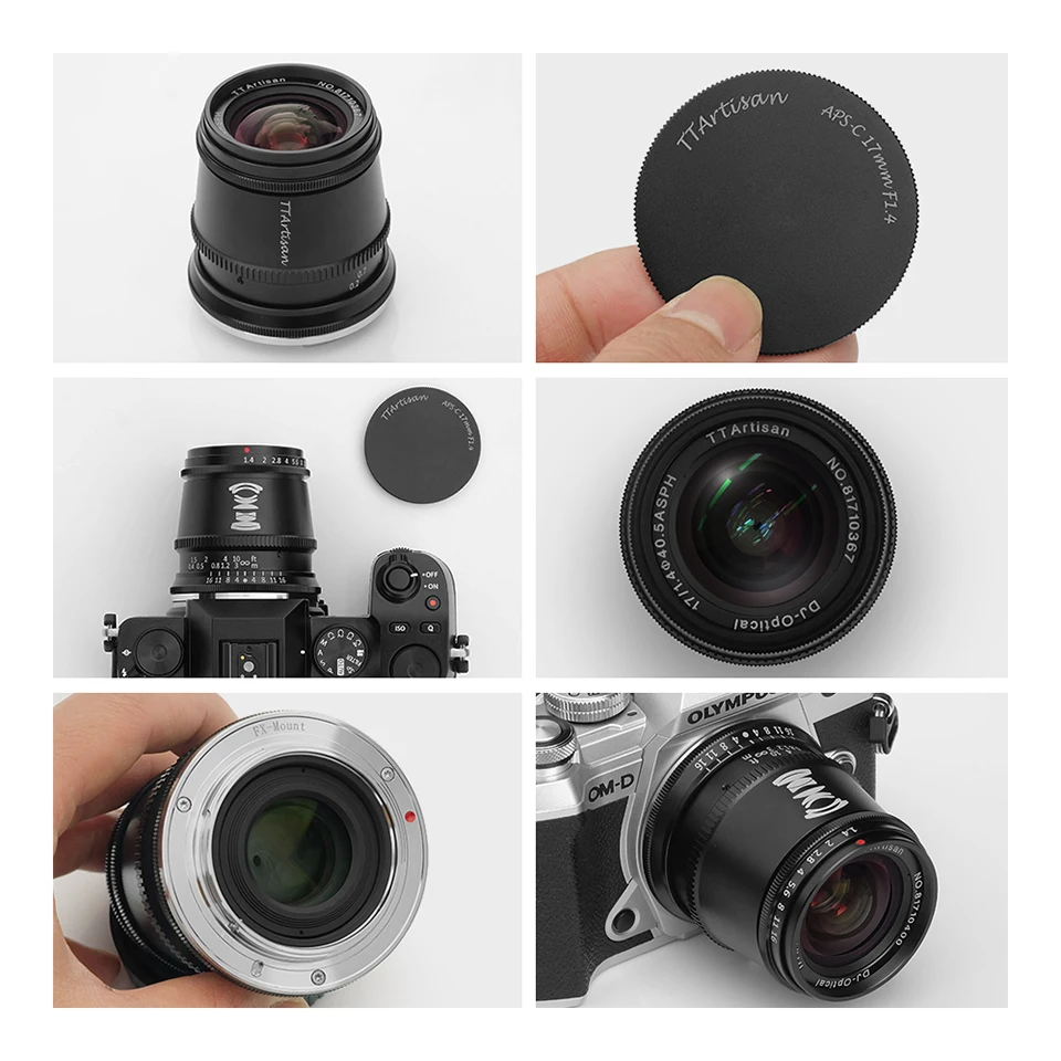 TTArtisan APS-C 17mm F1.4 Wide Angle Large Aperture Camera Lens Suitable for Travel Humanities Photography with E X M43 mount