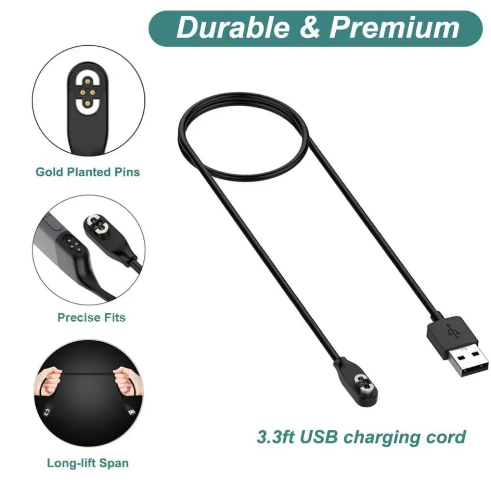 Magnetic USB Charging Cable 4 Pin PVC Bone Conduction Headphone Charger Durable 100cm for Shokz OpenSwim Pro S710