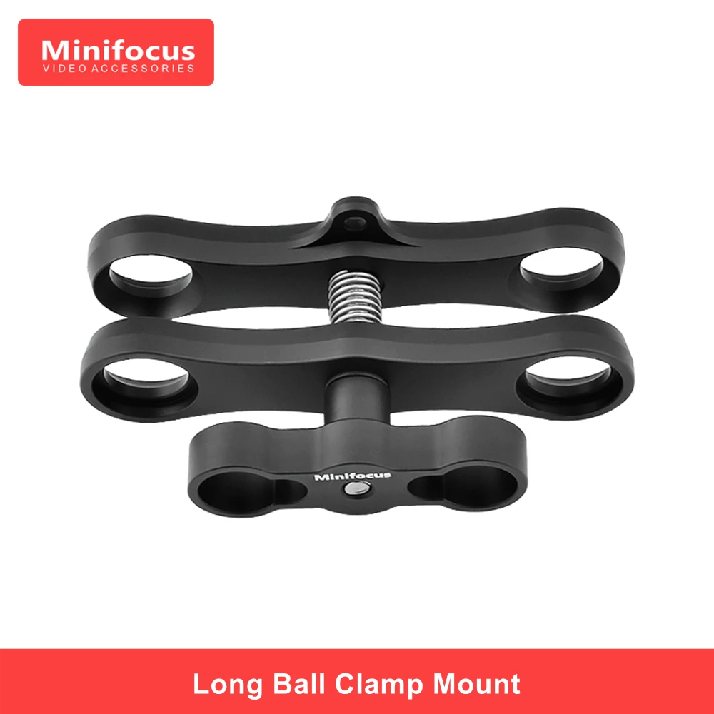 Diving Extended 2 Holes Ball Clamp Long Extend Butterfly Clip for Camera Underwater Tray Light Arm System Connect Expansion Moun