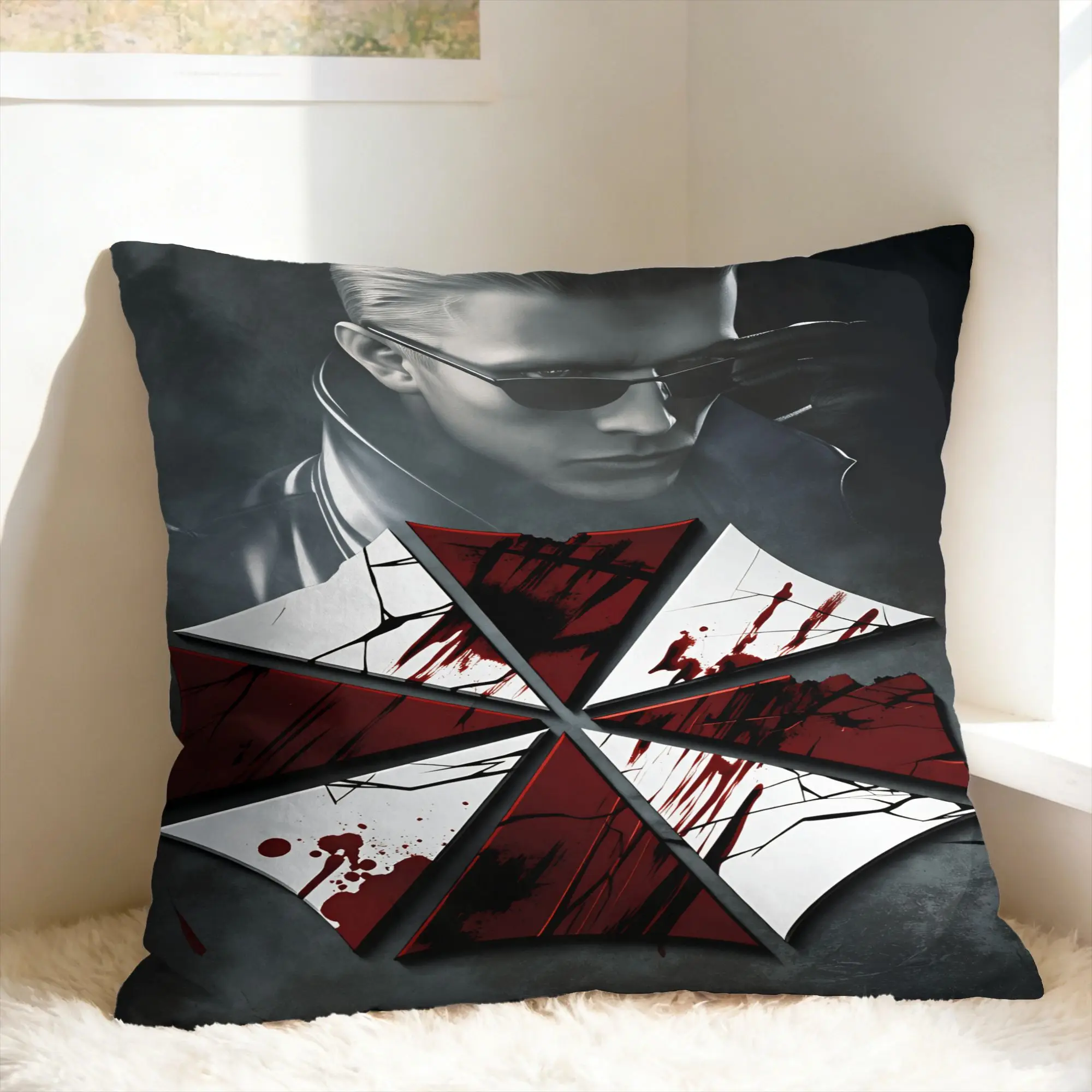 Umbrellas Corporations Japan Horror Game Pillow Case  Soft Pillow Cover For Sofa Home Decoration Fashion Pillowcases