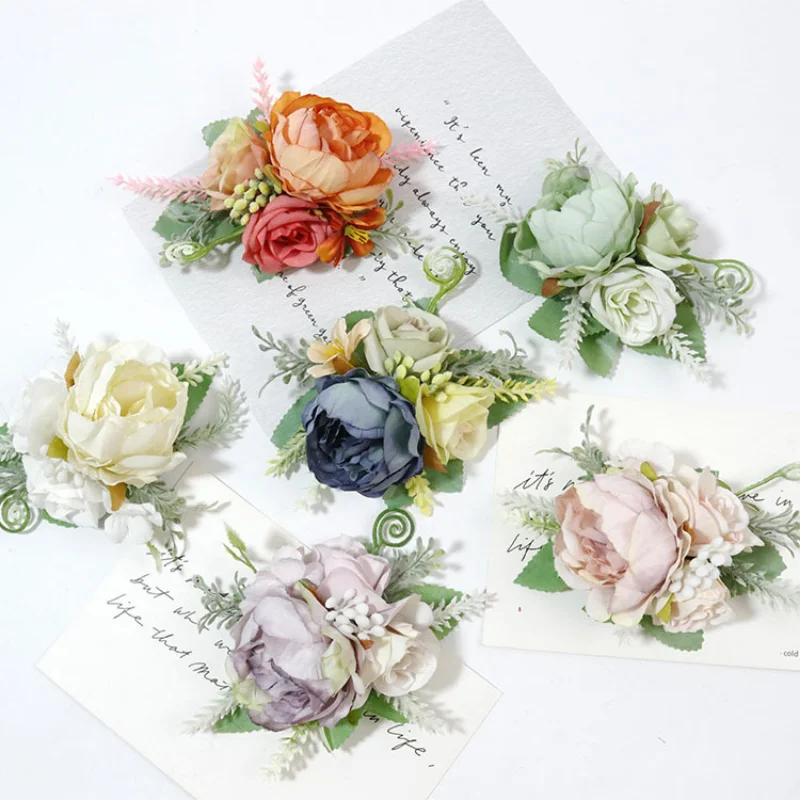 New Artifial Flowers wedding corsage for women Bridesmaid Groomsmen Marriage Accessories