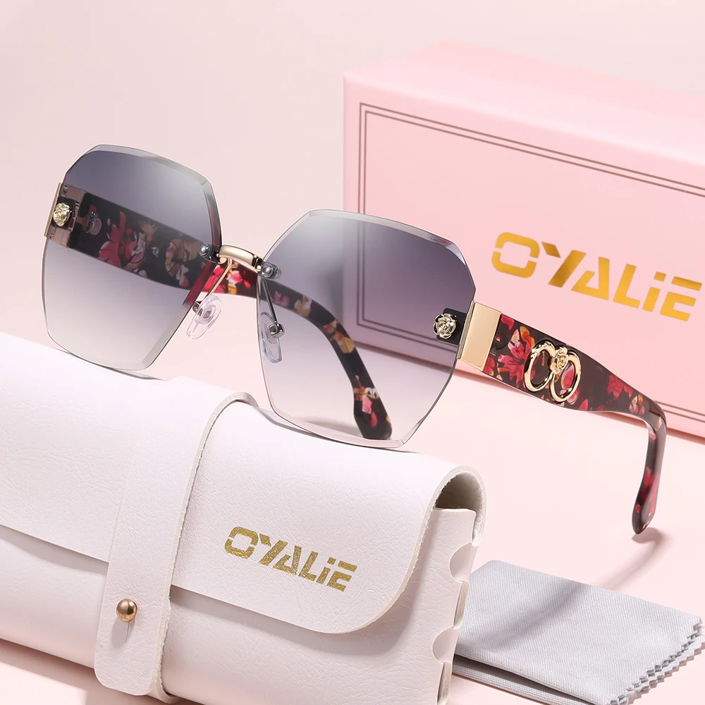 Oyalie Fashionable Large Frameless Sunglasses, Breaking the Traditional Constraints of Frames, Frameless Edge-Cutting Technology Redefines the New Frontiers of Fashion. Suitable for Various Occasions Such as Urban Commuting, Beach Vacations, Parties, and More, It Can Be Paired with Clothing Accessories.