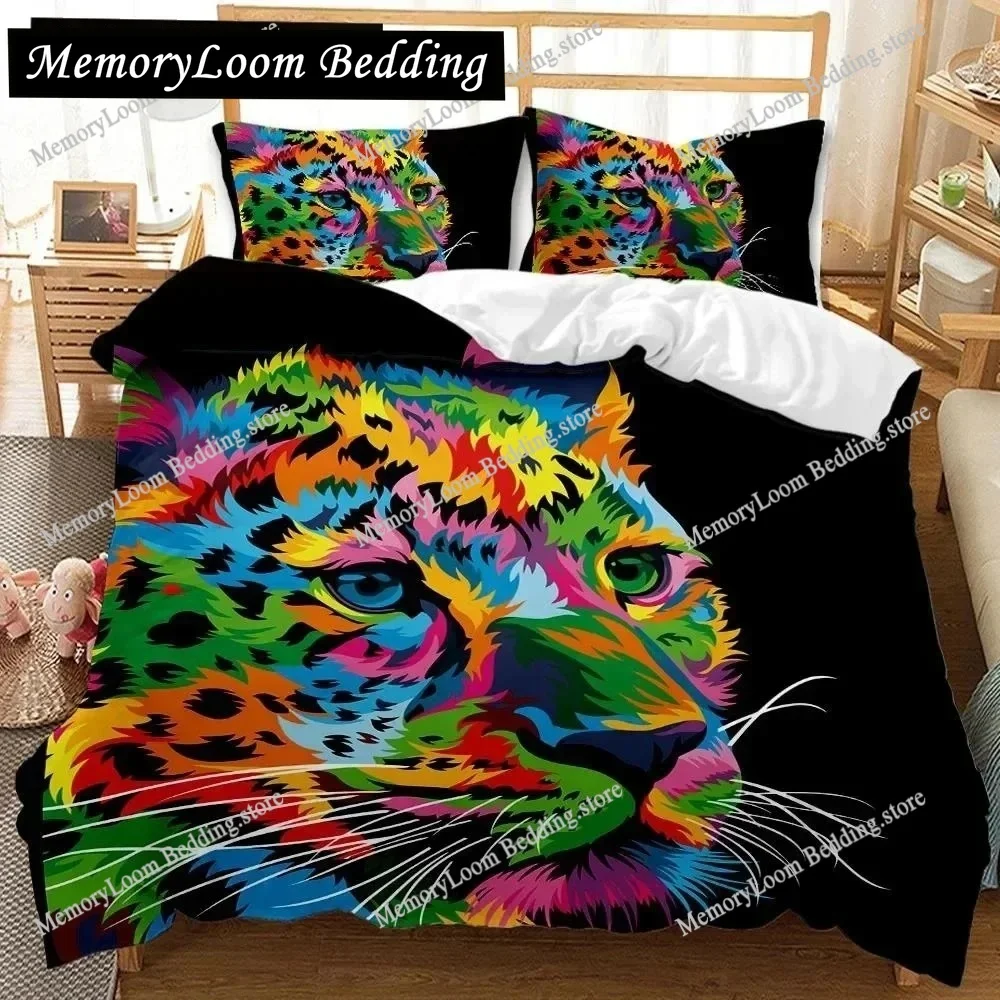 

3D Animal Duvet Cover Gecko and Crane Bohemian Exotic Tribal Style Bedding Set Cool Animal Chic King Size Polyester Qulit Cover