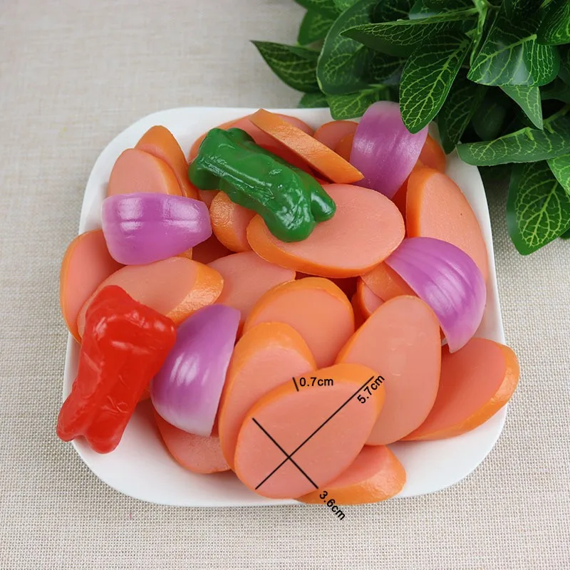 1pc Artificial Foods Vegetables Simulation Ham Sausage Sliced Sausage Hot Dog Dachshund Model Simulation Food Slice Model Dishw