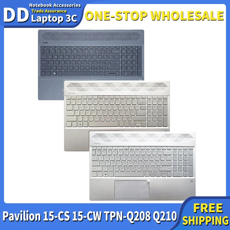 NEW US Keyboard For HP Pavilion 15-CS 15-CW TPN-Q208 TPN-Q210 Laptop Palmrest Upper Case Cover with Backlit Keyboard Touchpad