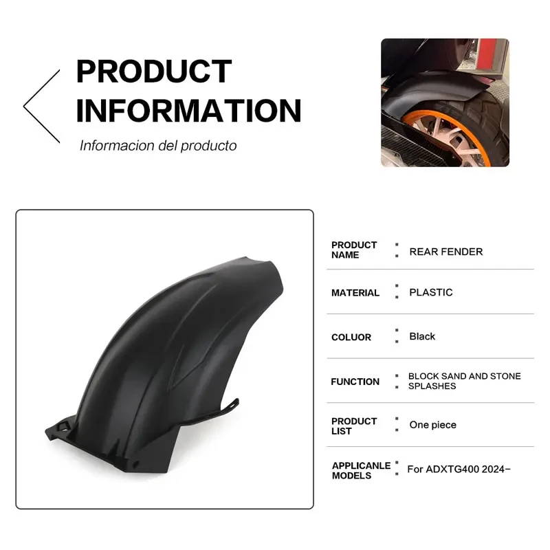 Accessori moto Per SYM ADXTG400 ADXTG 400 2025 2024 Nuovo Parafango Posteriore Parafango Splash Guard Hugger Copertura