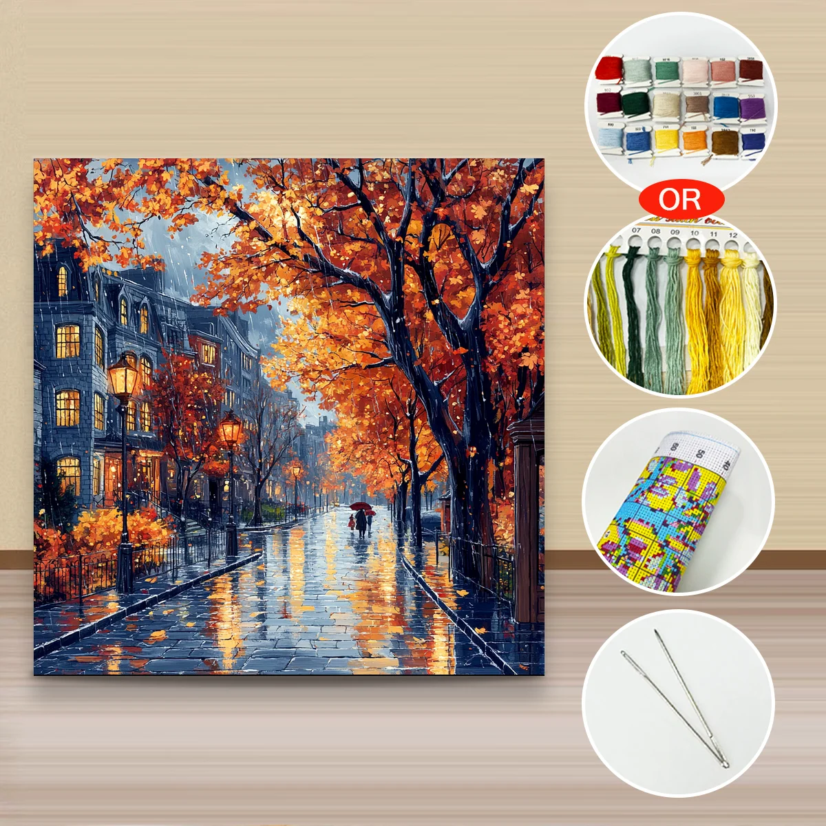 

1PC50X50CM/19.69in,11CT/14CT cross stitch kit DIY Valentine's Day gift embroidery set for festival ,scenery