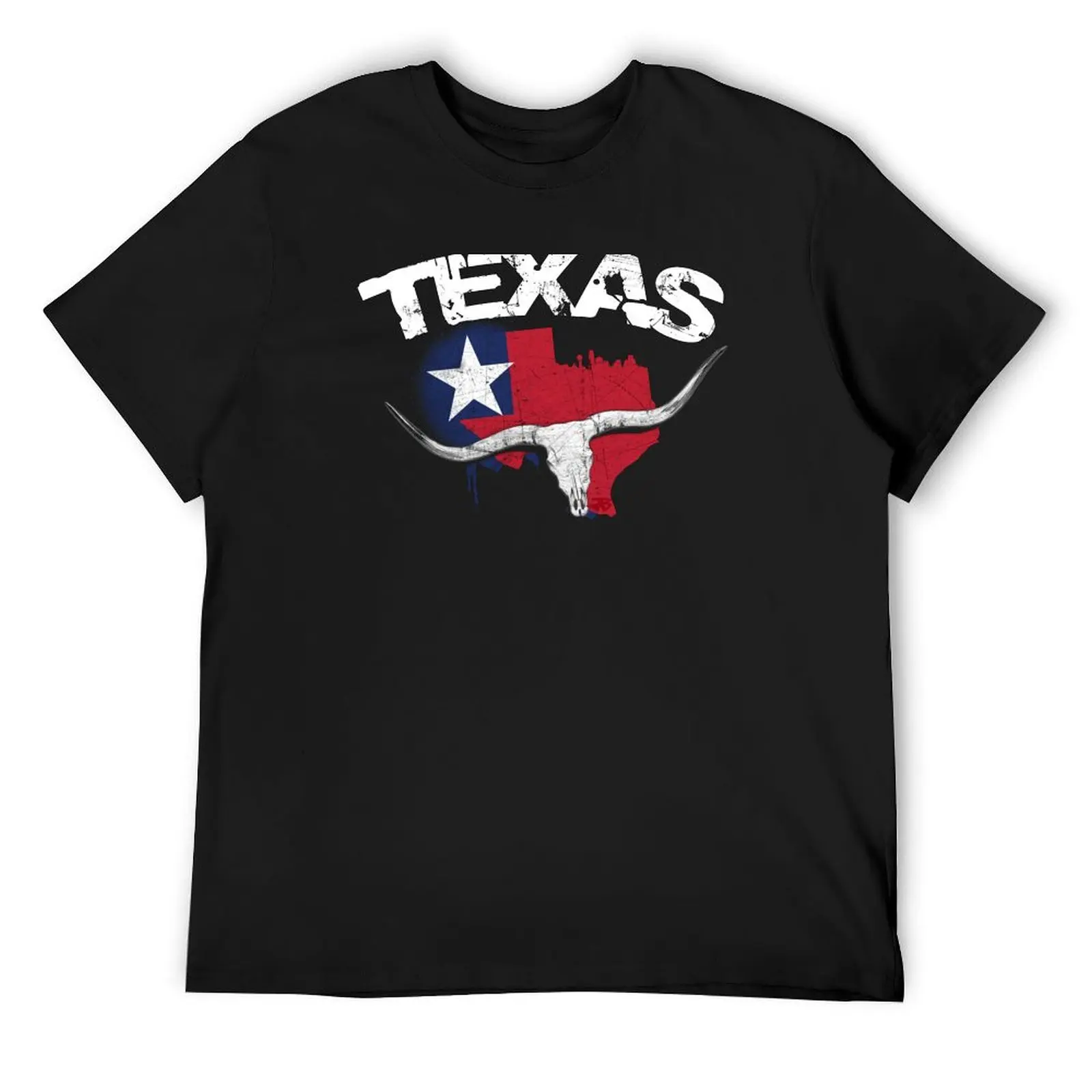 

Texas Flag Map Longhorn Skull T-Shirt custom t-shirts luxury designer blue lock plain white t shirts men
