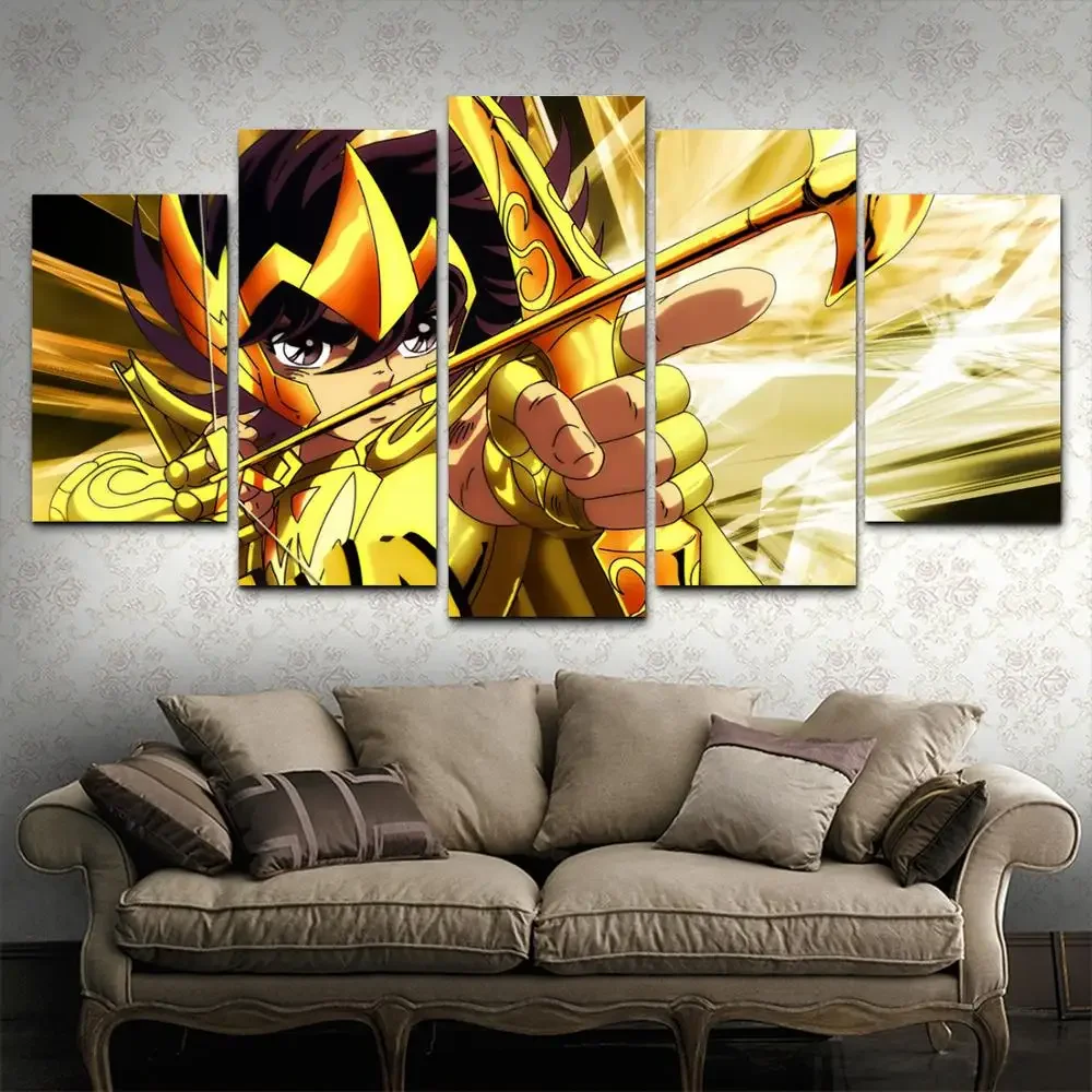 No Framed 5 pieces Saint Seiya Zodiac Knight Modern Home Decor Modular Pictures Canvas Paintings Printed Posters Wall Art