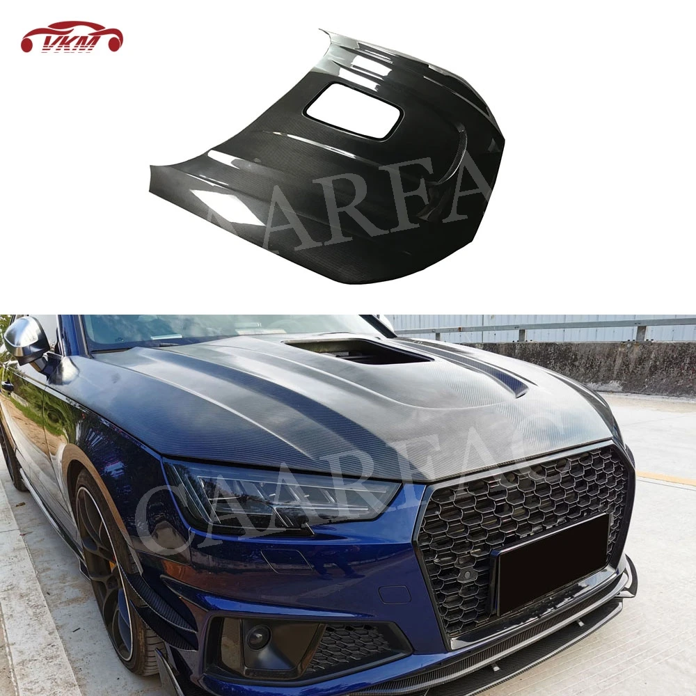 Dry Carbon Fiber Car Front Bumper Engine Hood Transparent Bonnet For Audi A4 S4 B10 2019 2020 Car Accessories