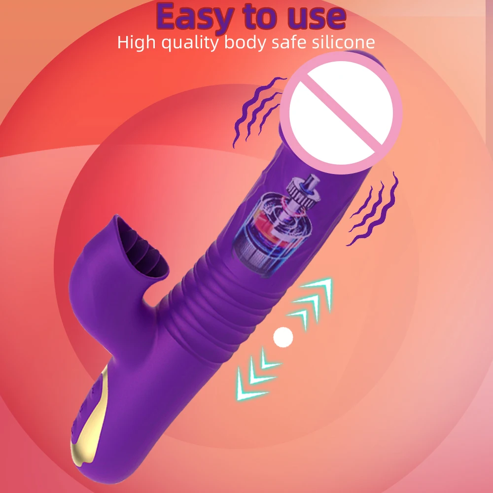 Thrusting دسار لعق هزاز للنساء G بقعة البظر محفز 5 وضع التوجه أرنب هزاز لعبة الجنس الكبار للنساء #5