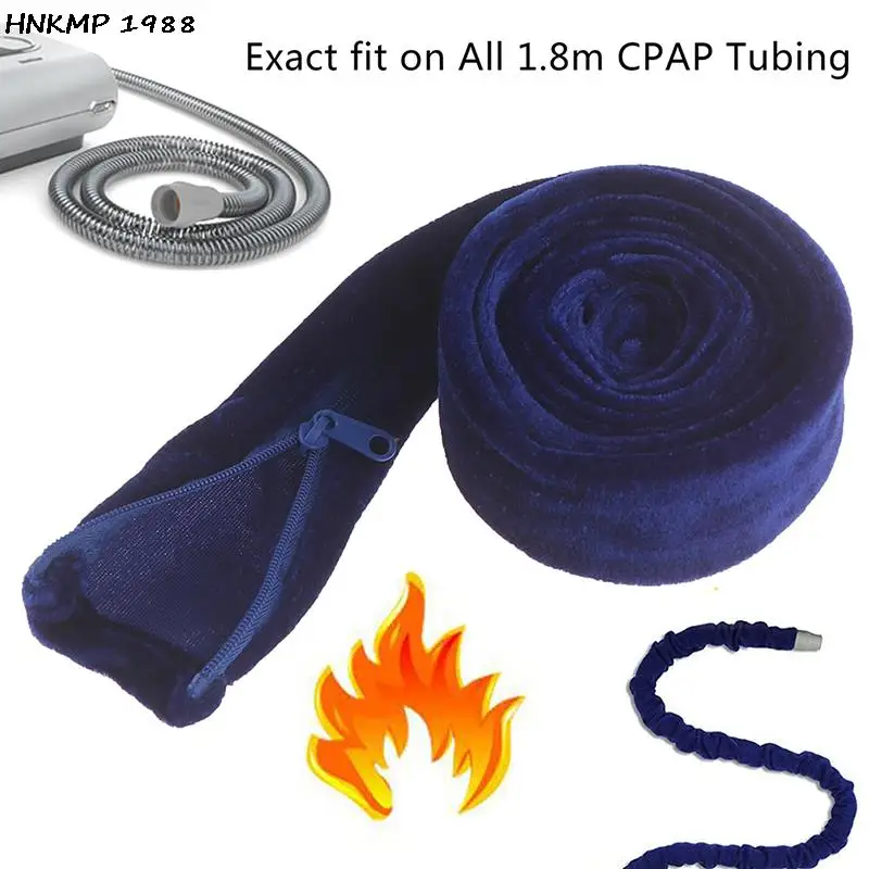 1Pcs 73.2in Reversable CPAP Tube Cover Hose Wrap Tubing Cover Zipper Hose Hook Loop