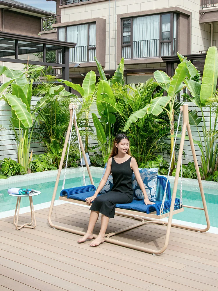 The product can be customized. Rain Tang swing hanging chair, outdoor courtyard rocking chair, outdoor garden swing, villa