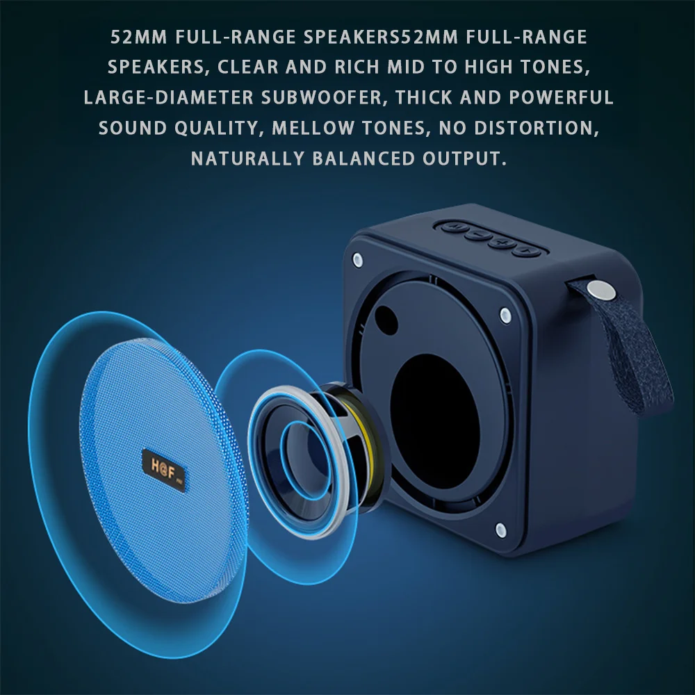 

Portable Bluetooth Speaker with Super Bass, Premium Sound - Mini Size for Home, Outdoor & Car Use