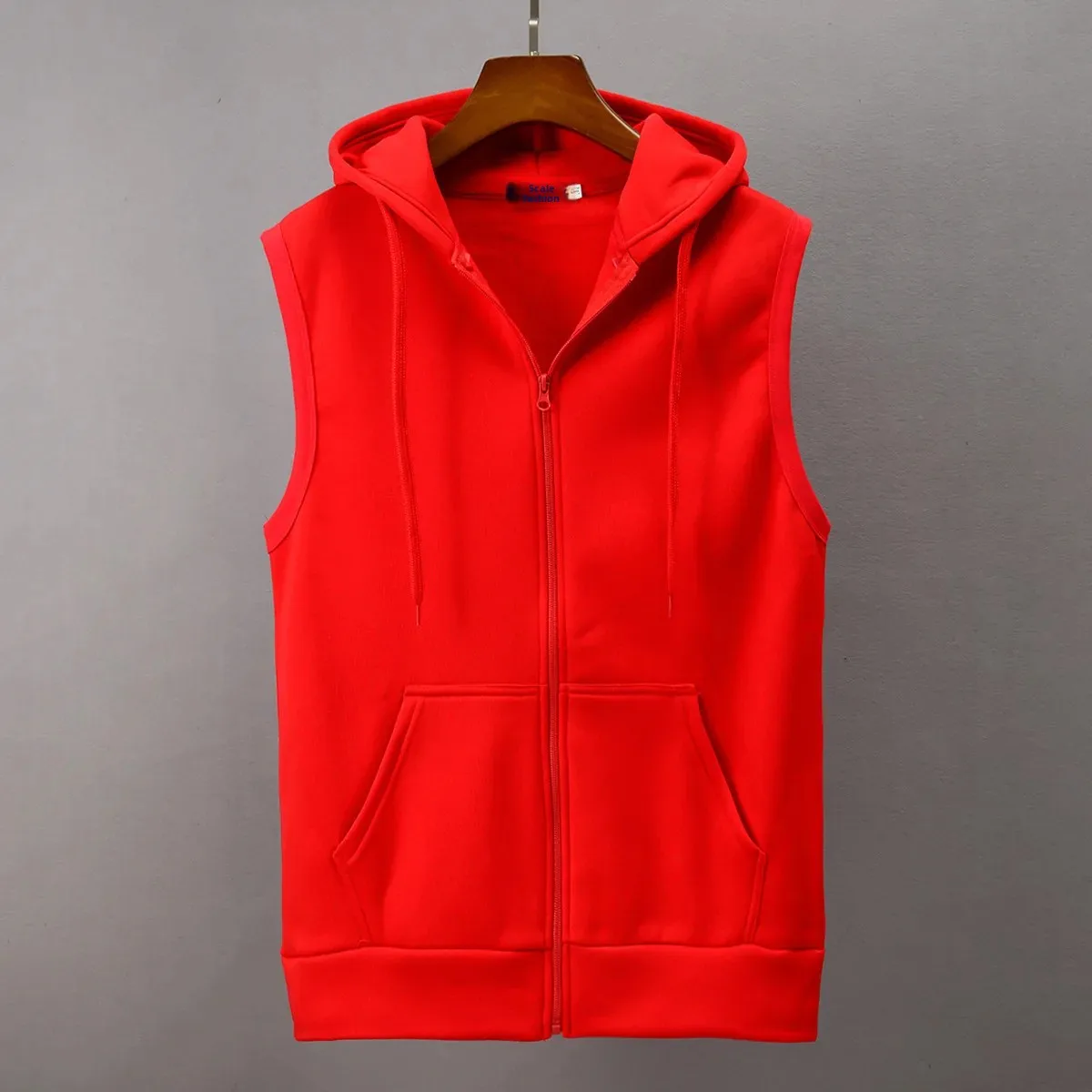 عادية الصيف موضة الرجال سترة دون أكمام حجم كبير زوجين سترة مفتوحة مقنعين بطانية نمط الذكور سترة غير رسمية #4