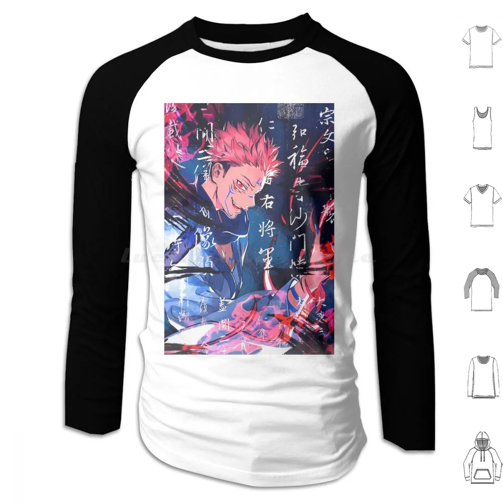 اكتشف سترة Jujutsu من القطن بأكمام طويلة أنيمي مانغا Kaisen Jkk Comics Series Yuji Itadori Gojo Itadori #1