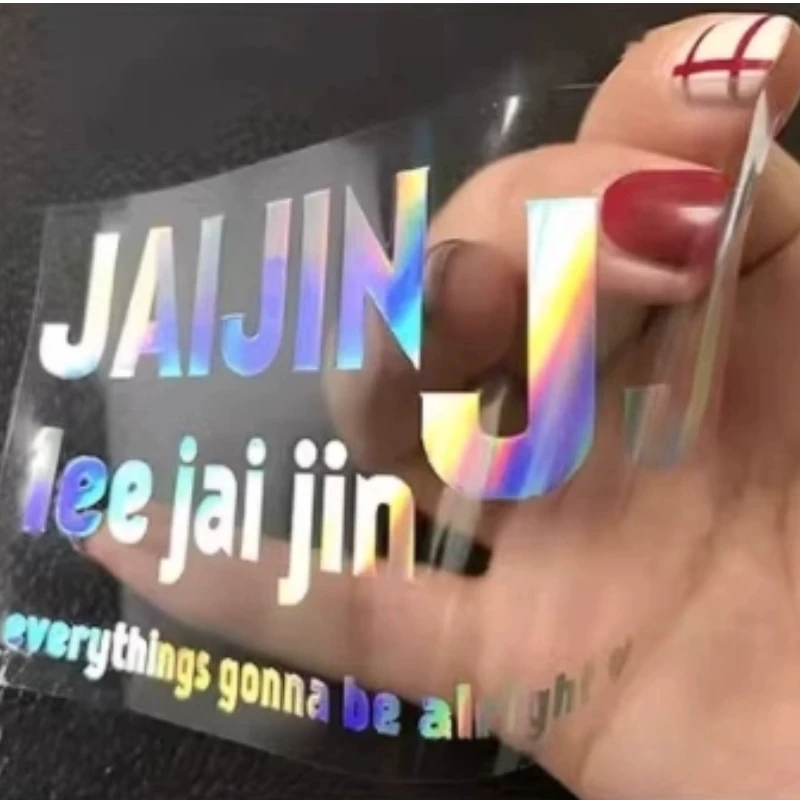 

100PCS Custom Laser Transfer Sticker Shiny Gold Silver Rainbow Color Company Logo Wedding UV Print Personalized Transfer Sticker