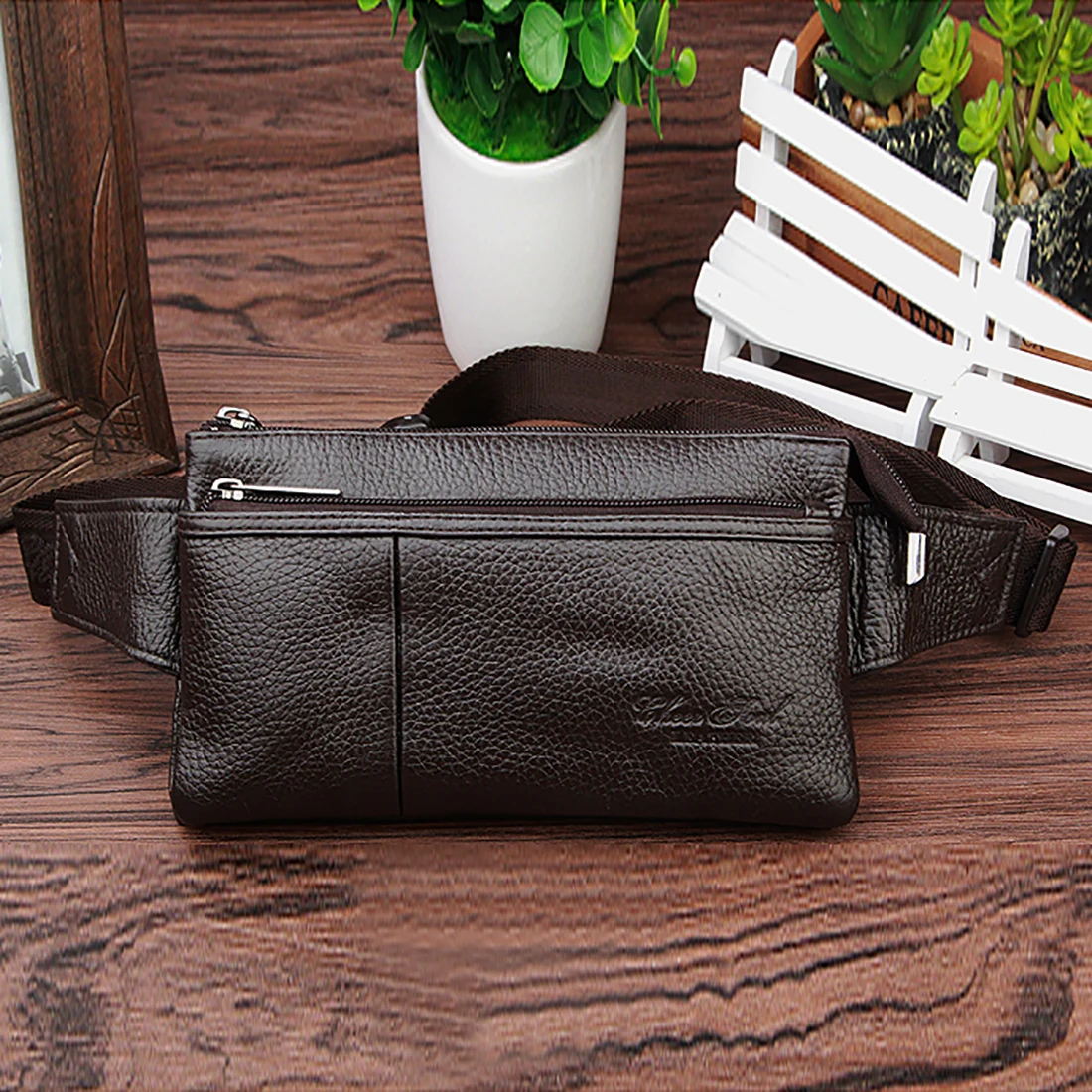 Men Fanny Waist Pack Bag Purses Genuine Leather Travel Climb Male Real Cowhide Cross body Sling Chest Bag Bum Hip Belt Purse