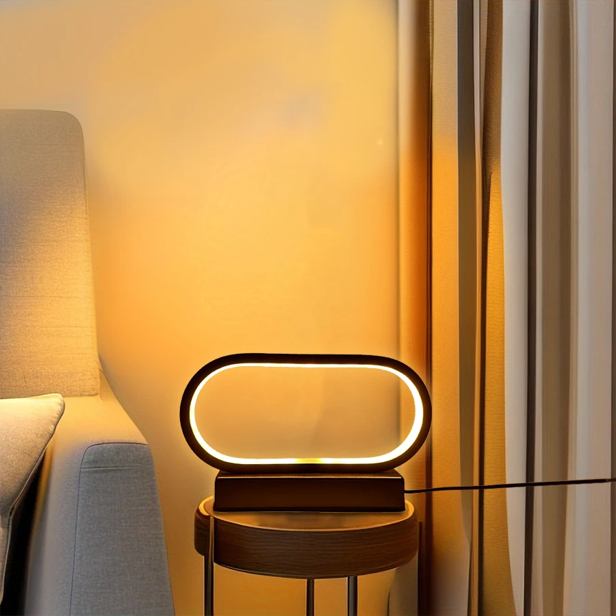 

1 шт. Современная круглая настольная лампа, USB-светильник с тремя режимами освещения, подходит для спальни, кафе, ресторана, офиса.