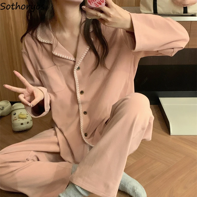 

Пижамные комплекты женские осенне-зимние простые свободные повседневные домашние мягкие темпераментные пижамы универсальные пижамы с картинками домашняя одежда для девочек-студентов