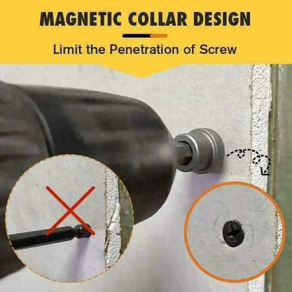 1/2pcs Gipskarton position ierung Schrauben dreher Bits mit Magnet ring 1/4 Zoll Sechs kant schaft Schrauben Position ierung Chargen kopf für die Holz bearbeitung