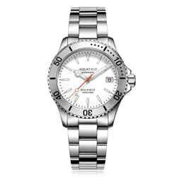 Aquatico Dolphin Automatic Dive Watch White Dial (NH35)