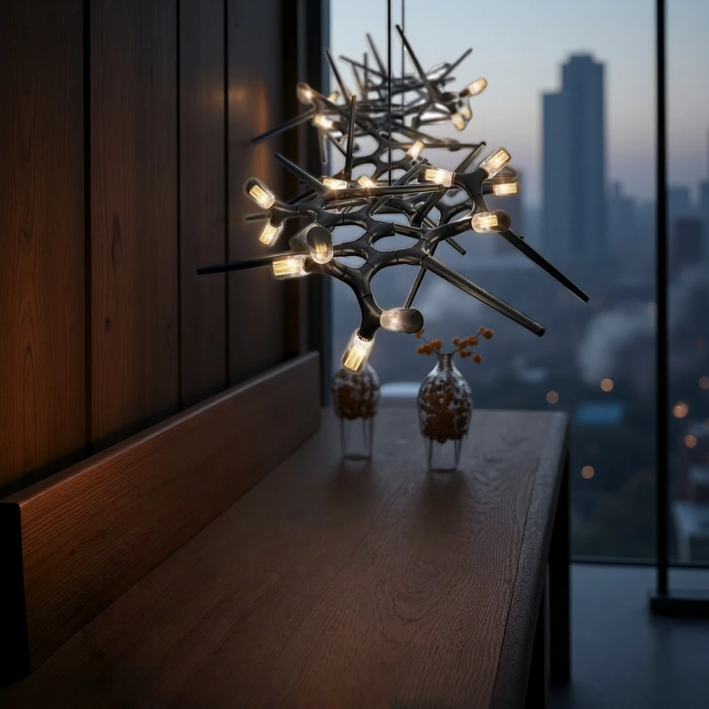 

Постмодернистский ретро-черный подвесной светильник для ресторана, роскошный скандинавский светильник для гостиной, барная стойка, подвесной светильник для конференц-зала