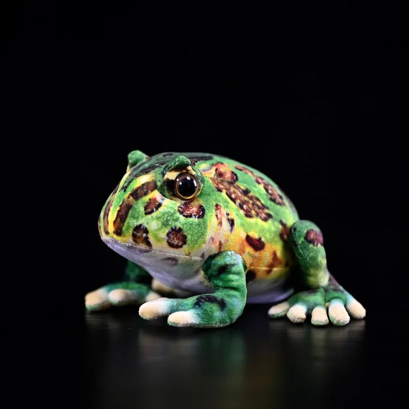 

Simulation Realistic Horned Frog Stuffed Doll Lifelike Argentine Pac-Man Frog Plush Toy Soft Amphibian Animal Figure Gift