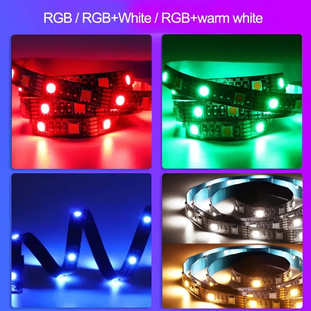 Imagem -06 - Usb tv Led Luz de Tira de Fita Rgb Tuya Wifi Inteligente Luz Flexível Lâmpada de Tela tv Backlight Suporte Alexa Google 50cm 1m 2m 3m 4m 5m