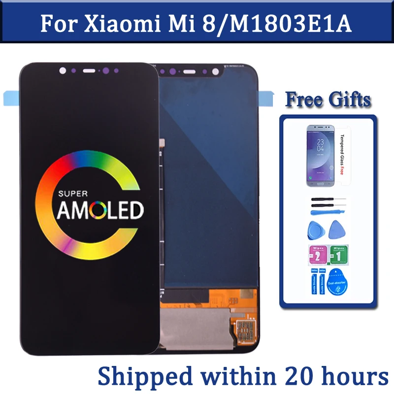 

Super Amoled Display For Xiaomi Mi 8 LCD Display Touch Screen Replacement For MI8 Mi 8 Global M1803E1A