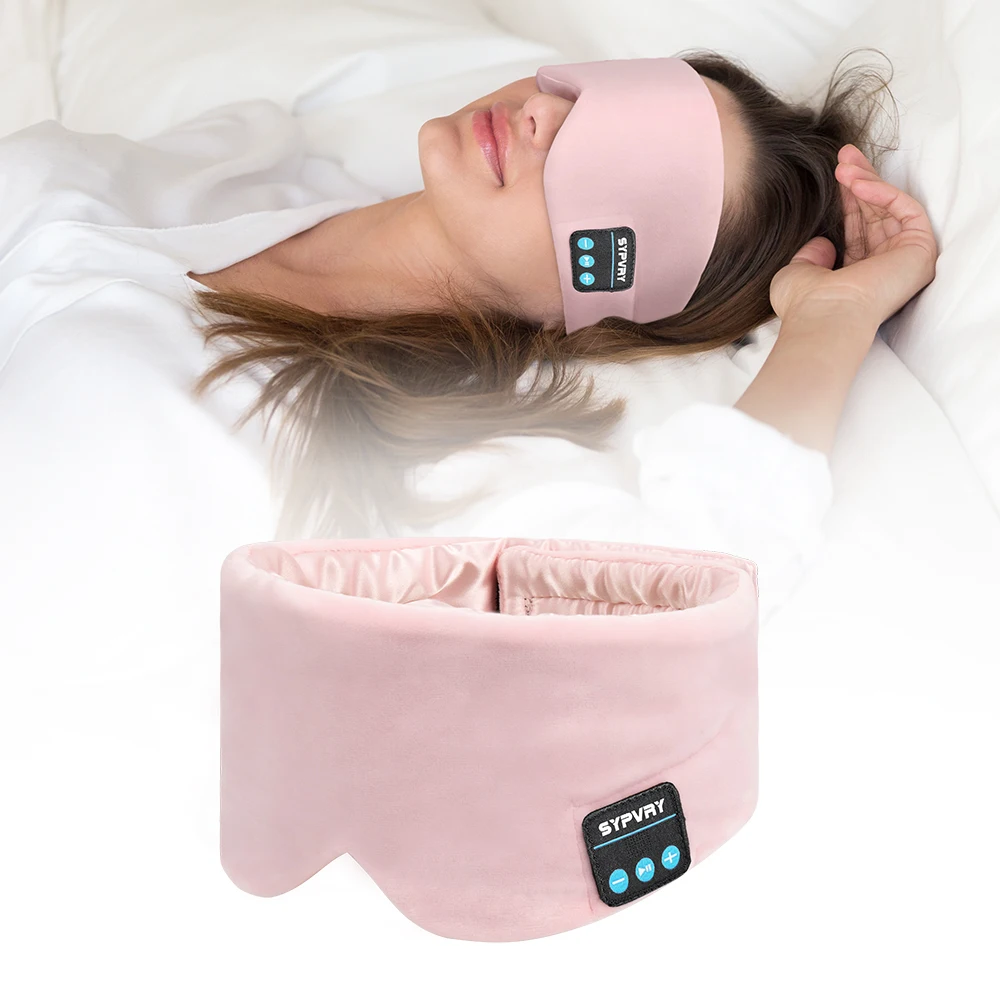 Sleeping Mask Bluetooth Wireless Silk Sleep Mask Blackout Eye Cover Built-in Speakers Soft Eye Mask for Side Sleepers Travel Nap