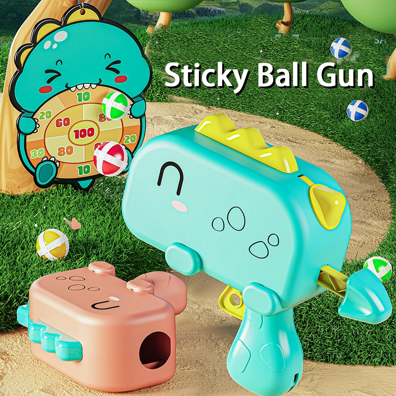 

Dinosaur Ball Gun Target Ejection Sticky Ball Kid Baby Indoor Darts Boys Puzzle Throwing Ball Indoor outdoor toy gift Party game