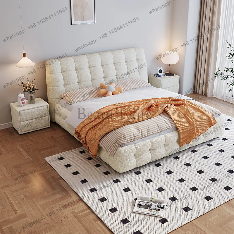 Factory Direct Sales New Puff Fabric Bed Cream Wind Technology Fleece Marshmallow Double Bed