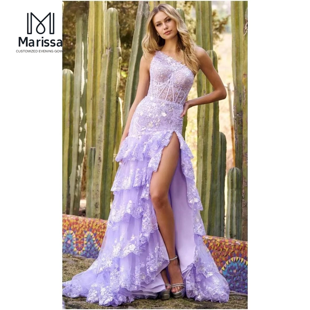 

Marissa Fish Tail Slit Evening Dresses for Special Occasions Custom Made Elegant Women's Dresses for Wedding Party Dress Prom