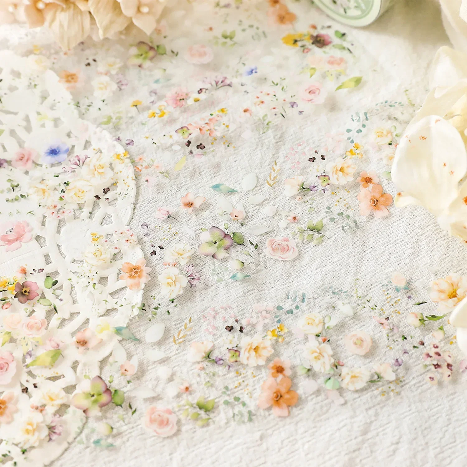 40mm*200cm شفاف PET پھول واشی ٹیپ Kawaii آرائشی ماسکنگ برائے اسٹیکر سکریپ بکنگ پیاری جرنل اسٹیشنری #4