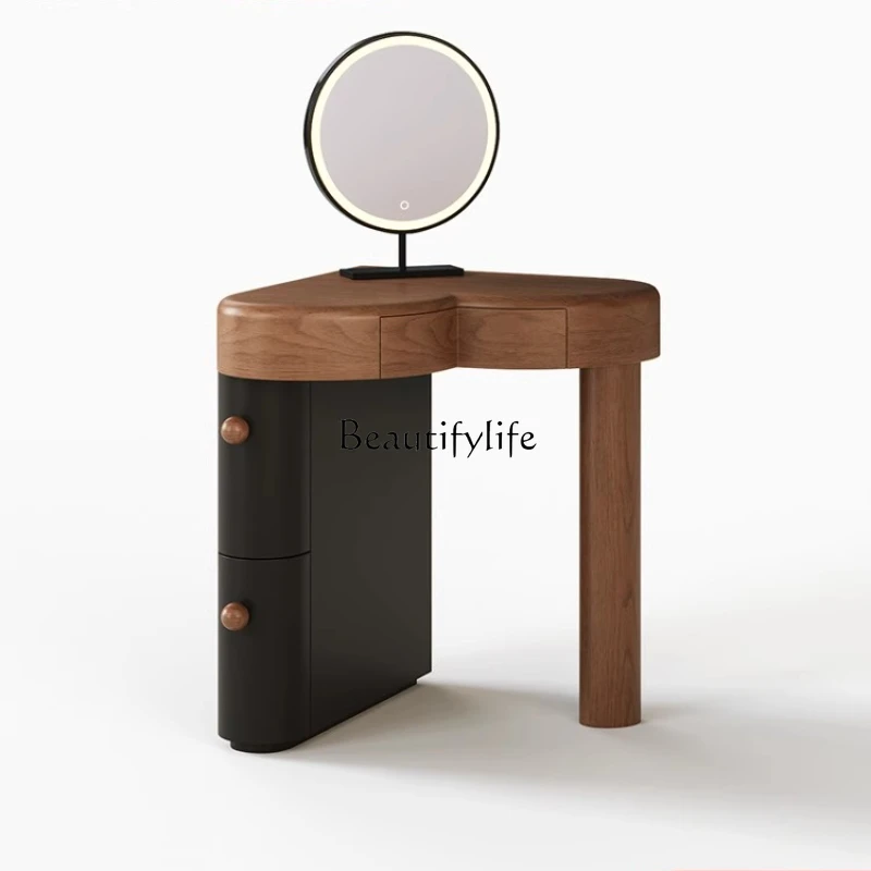 

*Italian minimalist corner dresser small apartment solid wood simple corner makeup table