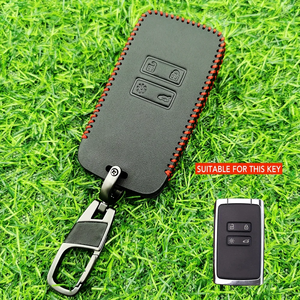 New Design Leather Car Key Cover for Renault Kadjar Captur Clio Megane 2 3 4 RS Koleos Logan Scenic Card Case Keychain Key Cases