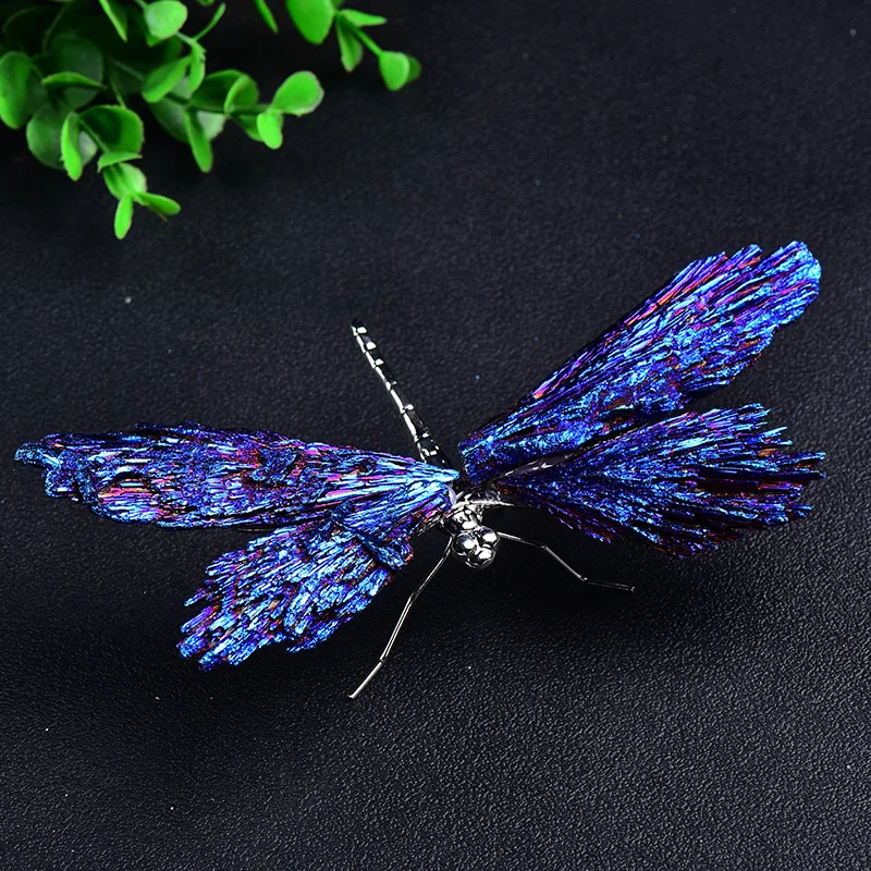 

Natural Crystal Aura Black Tourmaline Dragonfly Energy Stone Craft Ornament, Fashion Home Decor